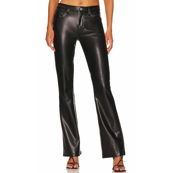 NWT A.L.C. Freddie Faux Leather Vegan Straight Leg Pant, Size 12, Color Black - Picture 2 of 11